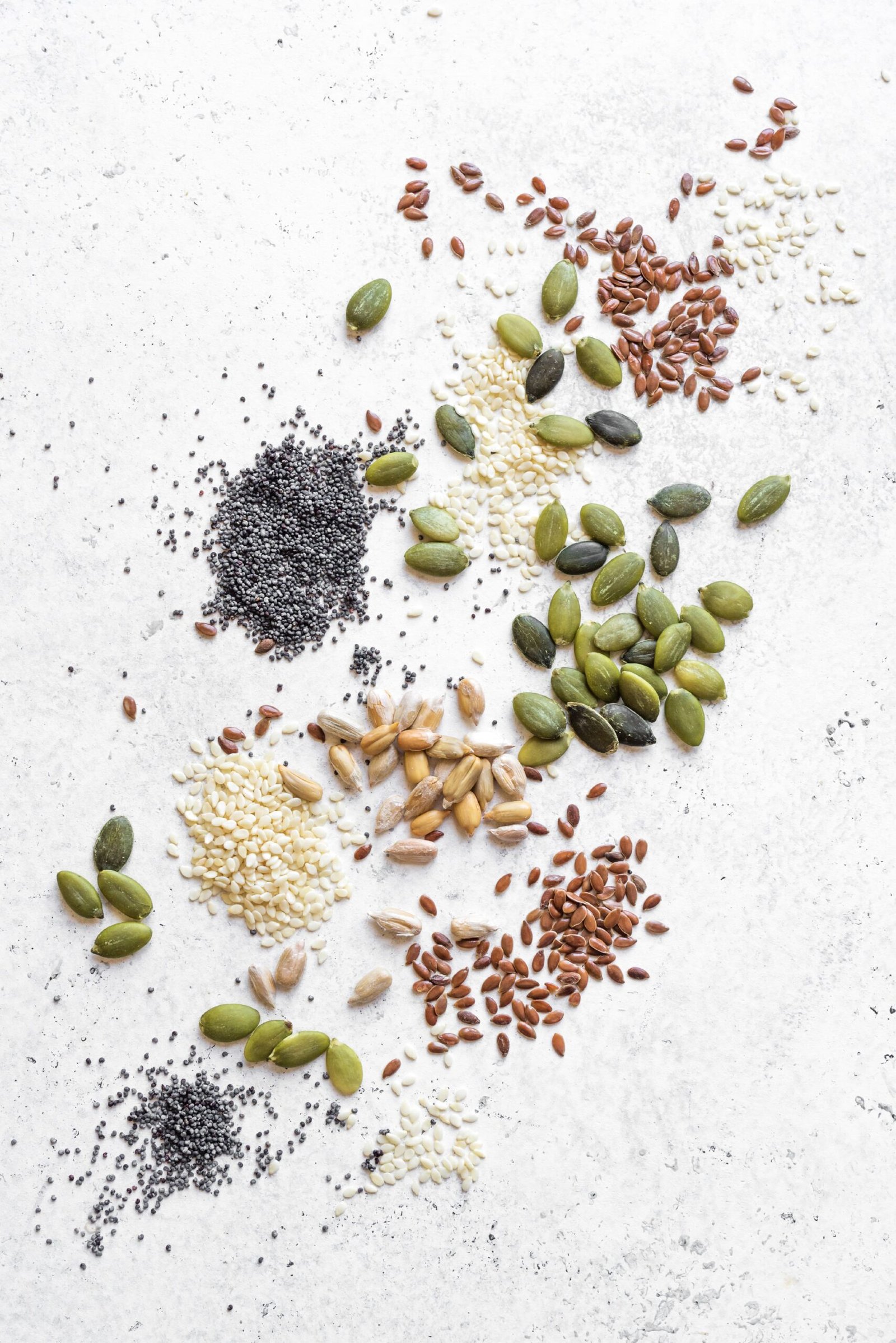 Variety of seeds on floor